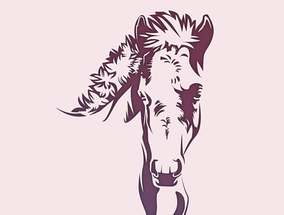Pink Foal design illustration sketch vector