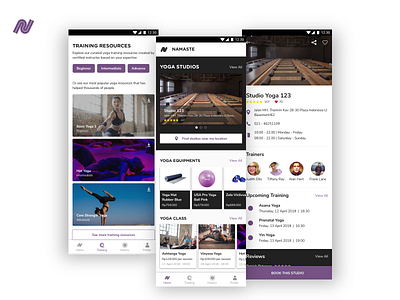 Namaste App app commerce design mobile ui ux yoga