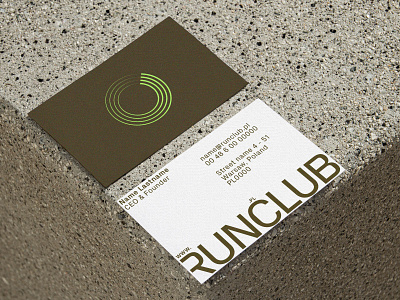 RUNCLUB Business card brand identity branding brandmark business card graphic design identity jogging logo luxury sneakers store
