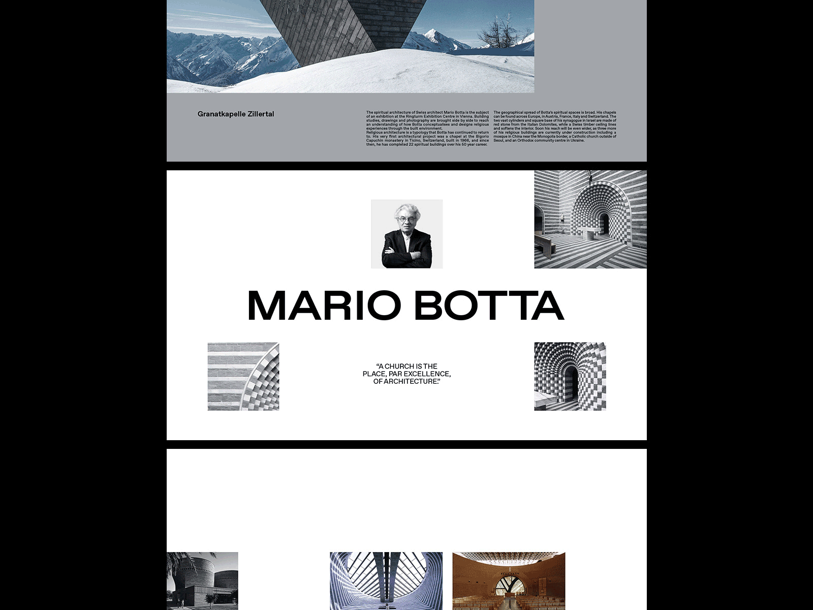 MARIO BOTTA Editorial Exploration architecture branding editorial graphic design layout ui web design