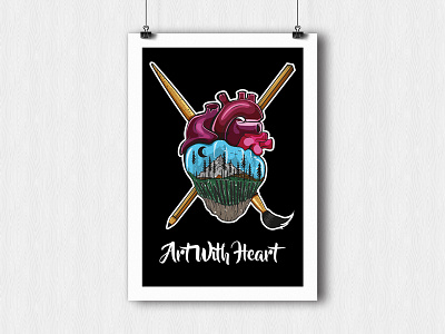 Art With Heart Drawing artwithheart colors design drawing illustration vector