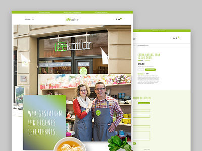 Teekultur Our Store ecommerce green leaves onlineshop redesign tea ui ux webdesign