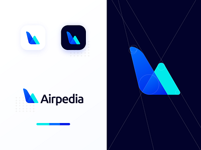 Airpedia Logo app branding flat icon logo logo design logodesign logotype minimal minimal design minimalism minimalist minimalist logo vector