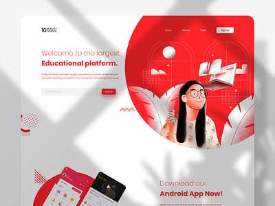 10 Minute School Landing Page Concept