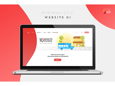 10 Minute School Landing Page flat illustration minimal design ui