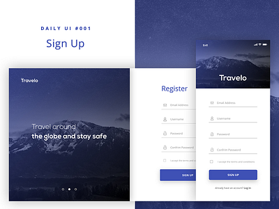 Sign up | Screen application design identity landing page minimal mobile ui photoshop ui web design