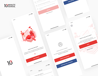 10 Minute School Concept application design flat illustration minimal minimal design ui