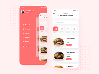 Food Order App app application design branding design flat gradient identity illustration minimal minimal design mobile ui photoshop typography ui ux