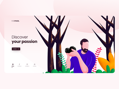 Landing Page Personal Site application design flat illustration minimal minimal design photoshop typography ui ux web design