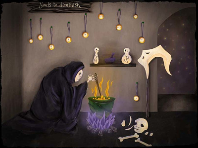 Soul Alchemy alchemy bones death reaper evil halloween horror illustration netherworld samhain skull soul universe