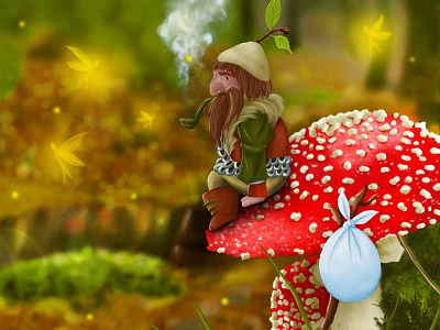 Gnome Wanderings autumn fairiies fairy tale fantastic beast fantasy forest gnome leaves nature wood