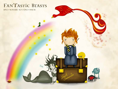 Newt And His Fantastic Beasts fantastic beasts harry potter hogwarts new york phoenix puffskein