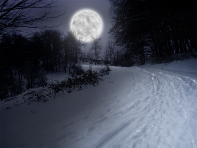 Winterland moon photo manipulation snow winter