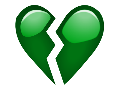 Broken Green Heart brokenheart emoji green heart procrastemoji slackemoji