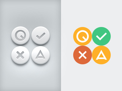 Skeumorphic vs Flat Logo buttons icons illustration logo skeumorphic vector