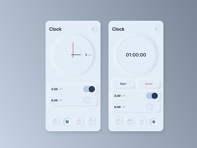 Clock: light theme concept dailyui design figma mobile mobile app product design ui uiux ux