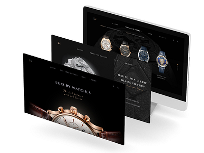 Website design black design uxui watches webdesign