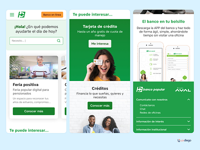 Banco Popular - Colombia / Mobile First banco bank banking colombia mobile first redesign website design