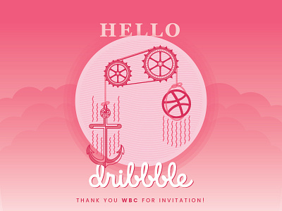 Hello Dribbble debut dribbble firstshot hello illustration