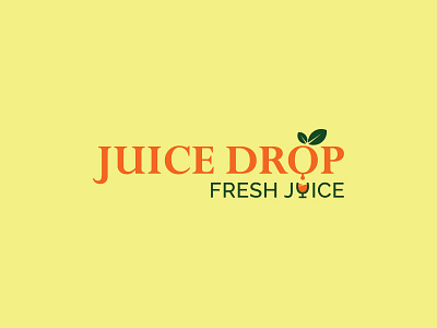 Juice Drop Logo Design. drop glass juice juicelogo leaf logo orange