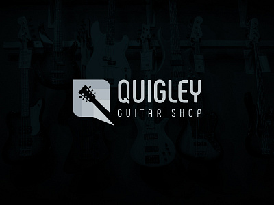 Quigley Guitar Shop Logo Design. guitar guitarlogo guitarshop logo qletter shop