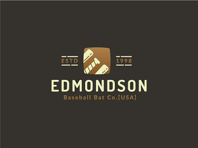 Edmondson Logo Design. baseball bat brand e edmondson latter logo usa