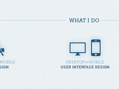 What I Do blue glyph grid icon design taylor carrigan web design website design
