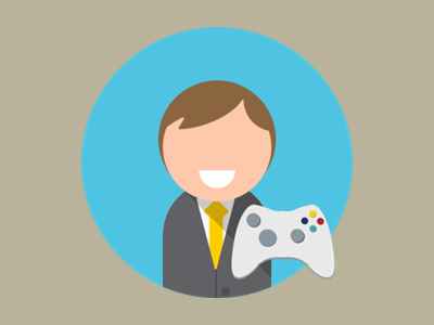 Business guy with Xbox controller business character illustration xbox