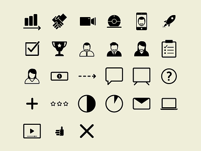 Pitch deck icons icons illustration landing page