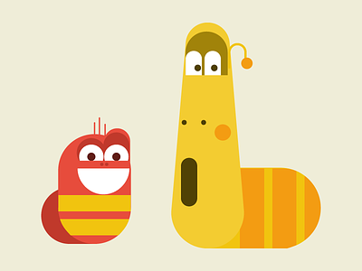 Red and Yellow fan art larva