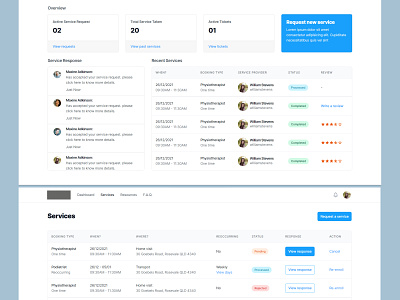 NDIS dashboard grid table ux