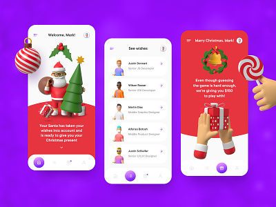 Secret Santa Christmas App 2022 app christmas concept design graphic design illustration ui ux