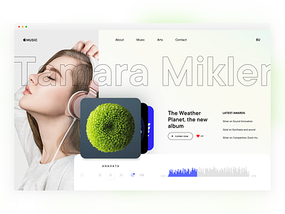 T. Mikler - Site-player concept concept design desktop green idea illustraion interface music nature sketch sound ui ux web