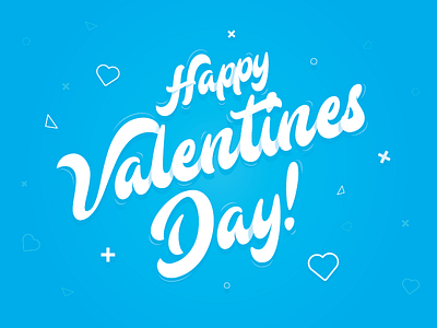 Valentines Day blue design graphic icons illustration lettering nmbrs