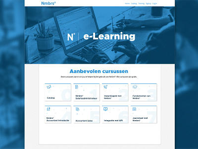 Nmbrs® E-Learning Landingpage design e learning graphic nmbrs ui