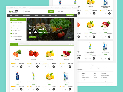 Grocery Web UI Design - Home Screen