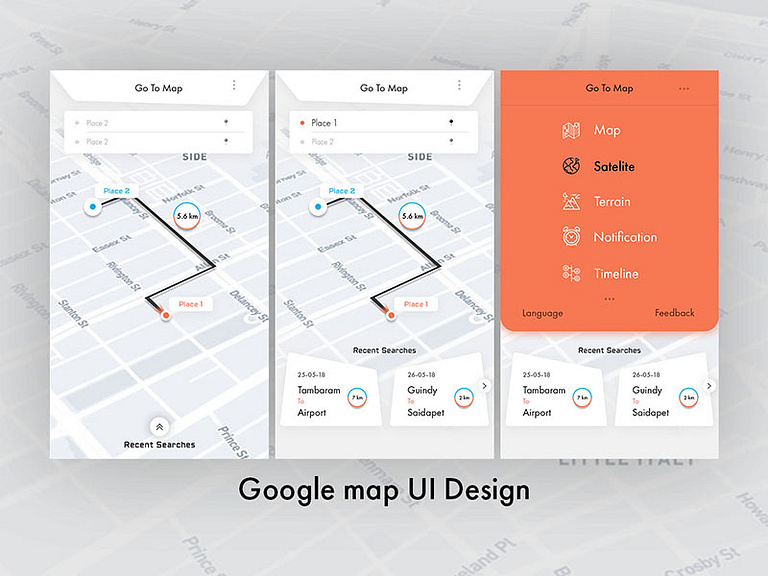 Google Map UI Design by Jeyabalakumar on Dribbble