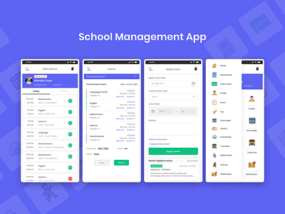 School Management Mobile App UI 2020 mobile app mobile app design mobile ui school app school management