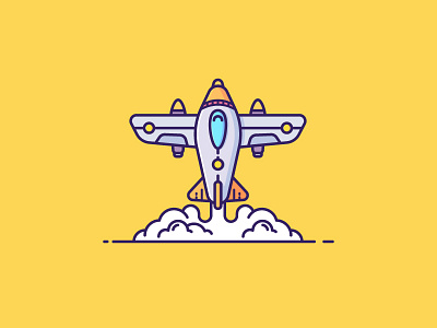 Airplane design icon illustration logo ui