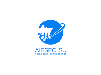 AIESEC ISU Logo aiesec blue branding flat icon indiana logo logo design sycamore leaf