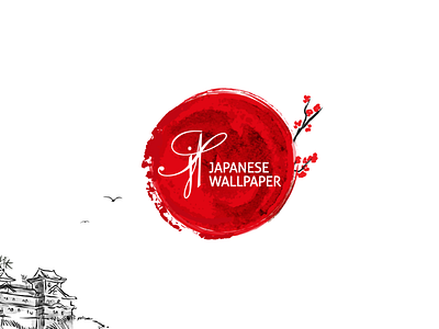 Japanese Wallpaper Co. "JPS". branding design flat graphic design japanese logo logo design red typography