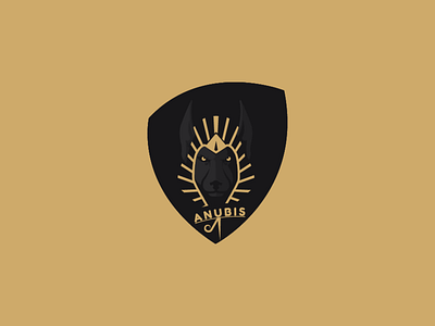 Anubis branding design flat gold graphic design icon illustration logo logo design