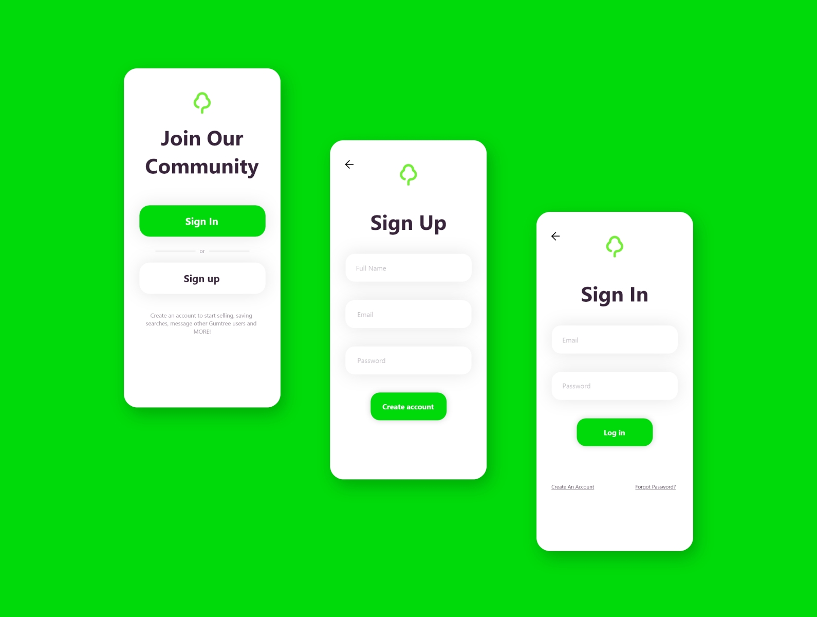 Gumtree Sign In UI by Liam Mizzi on Dribbble