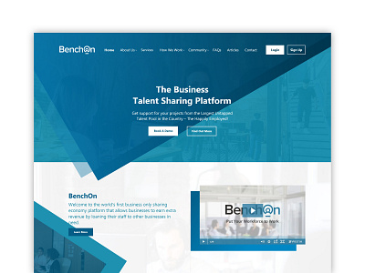 BenchOn Landing Page adobe blue branding business corporate design dribbble experience interface landing page photoshop professional typography ui ux ux design web