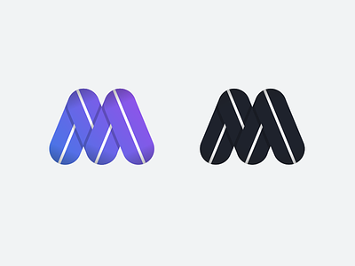 M gradient letter m sketch symbol