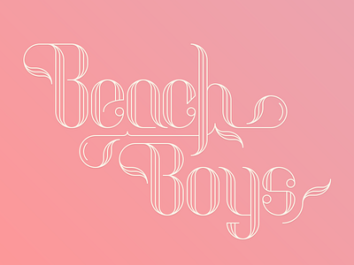 Dribble Beachboys lettering lines typography