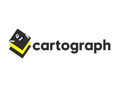 Cartograph Logo Concept black cartograph cartography cursor logo map yellow