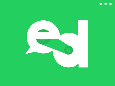 ED logo bubble cog d e fill green illustrator logo story system