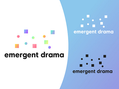 Emergent Drama Logo Concept black blue circle colorfull drama emergent logo square white