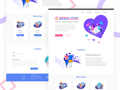SeekLove - Workshop app branding colorfull dating design gradient homepage illustration illustrator landing page logo school ui ux uxui vector web webapp